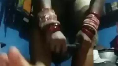 Village wife stripping clothes and naked masturbation